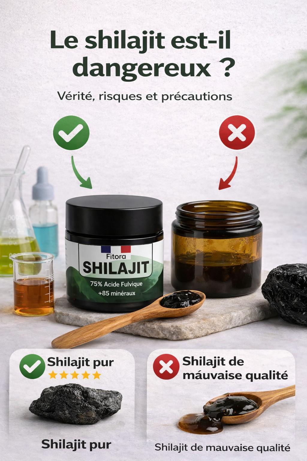Shilajit : bienfaits, dangers, effets secondaires et tout ce que vous devez savoir avant d'en prendre