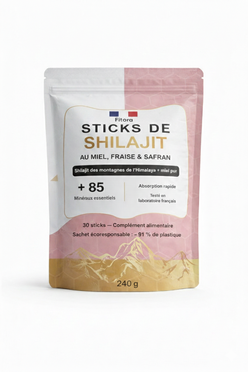 Shilajit - Stick au Miel, Fraise & Safran